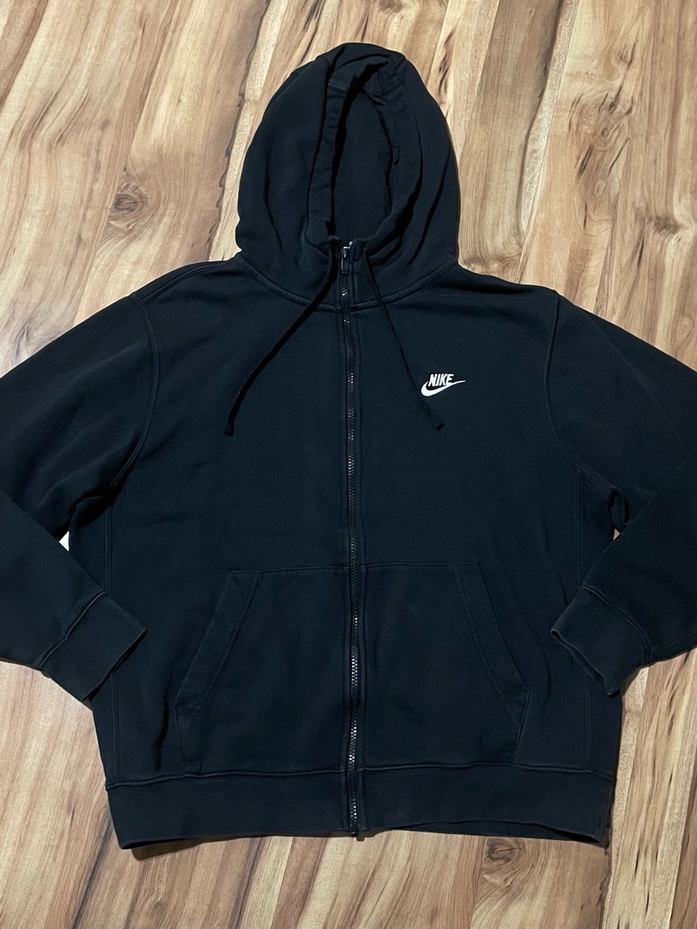 Nike Sportswear Club Fleece Black Zip Up Hooded Sweatshirt Unisex LG
